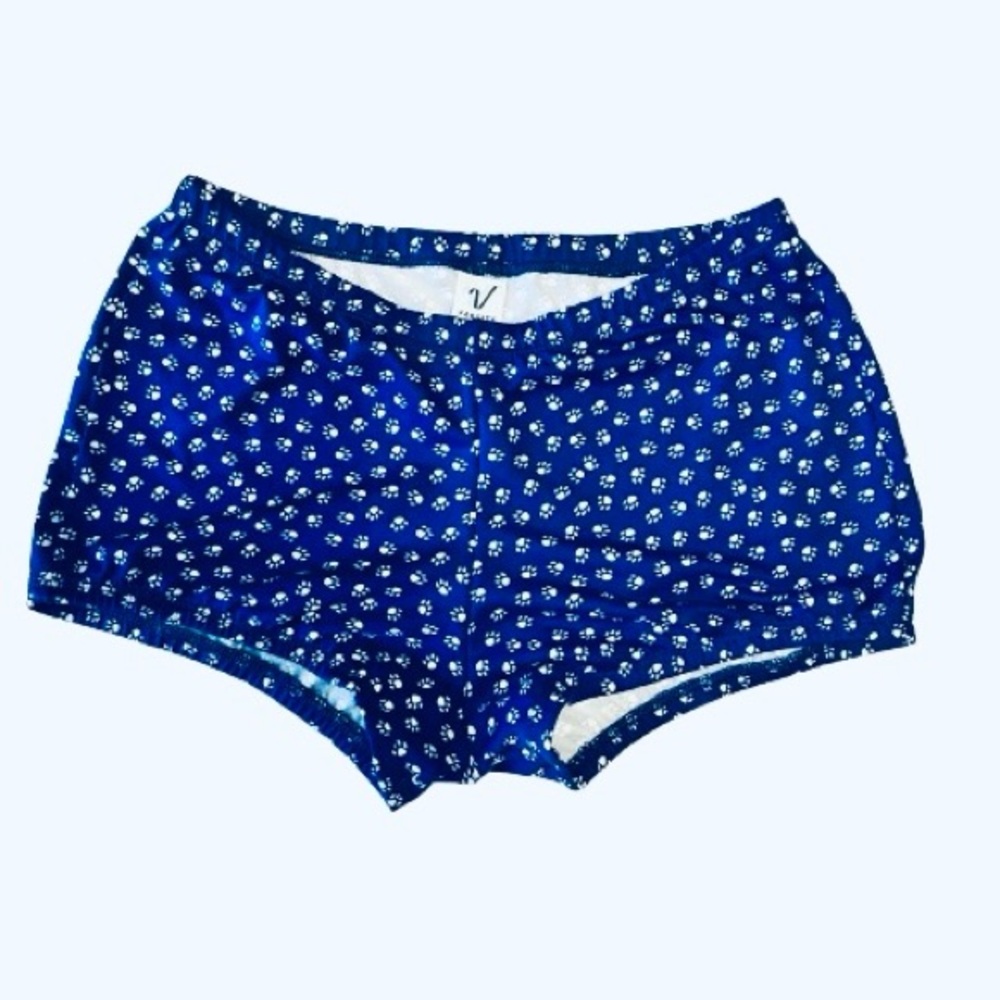 Varsity Spirt Blue White Tiger Paw Cheer Dance Bloomers | Adult Large